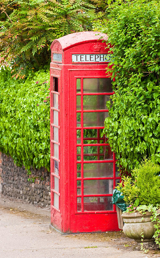 Booth Photograph - British classic phone box in Lavenham Suffolk by Tom Gowanlock