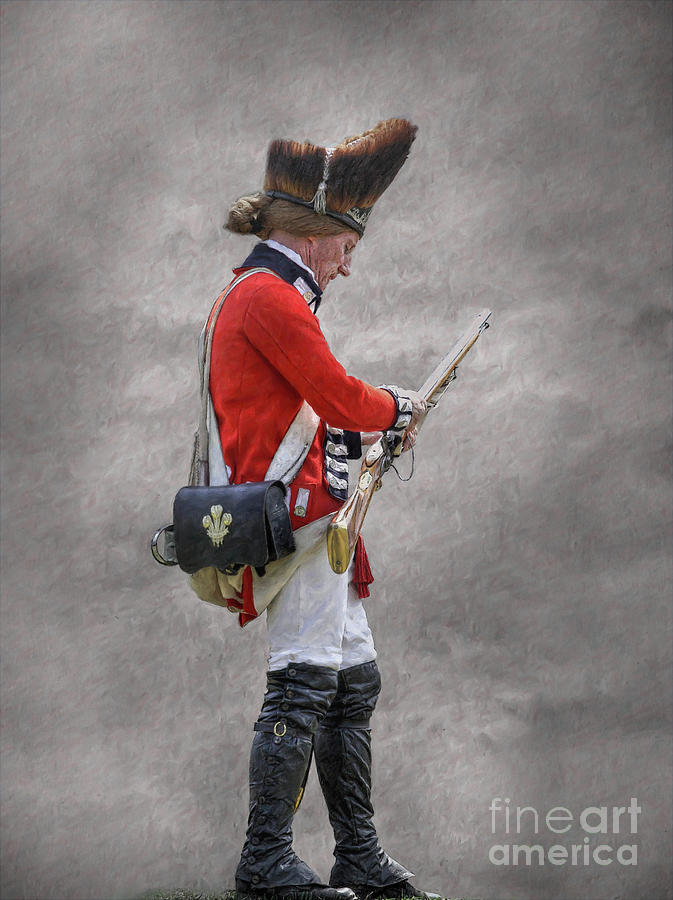 British Soldier with Rifle American Revolution Digital Art by Randy Steele