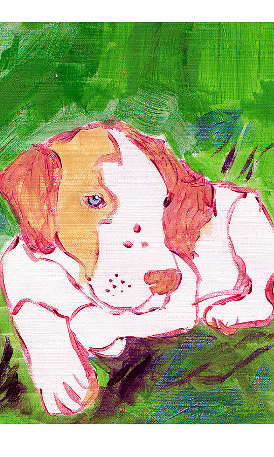 Brittany Spaniels Painting - Brittany by Samuel Zylstra