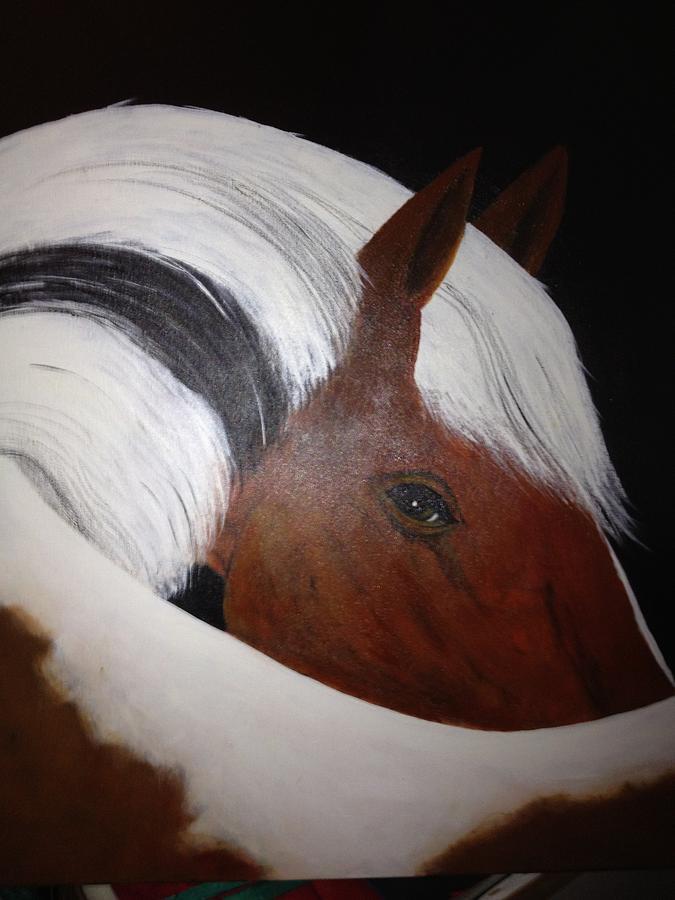 Brn-Blk Horse Painting by Benny Davis