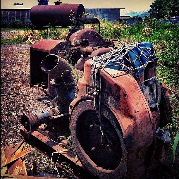 Engine Photograph - #broken #engine #obsolete #rusty #rust by Remy Asmara