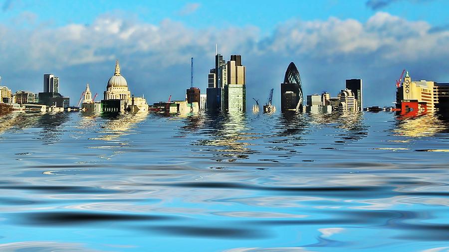 London Photograph - Broken flood barrier by Sharon Lisa Clarke