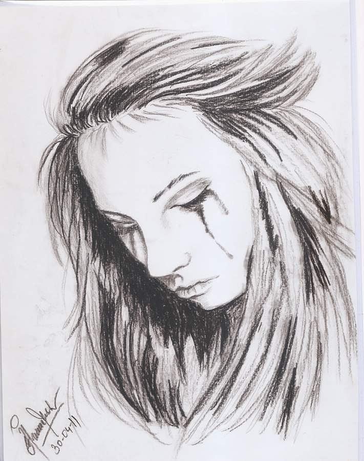  Broken  Heart Drawing  by Jayta Dutta Akhilesh