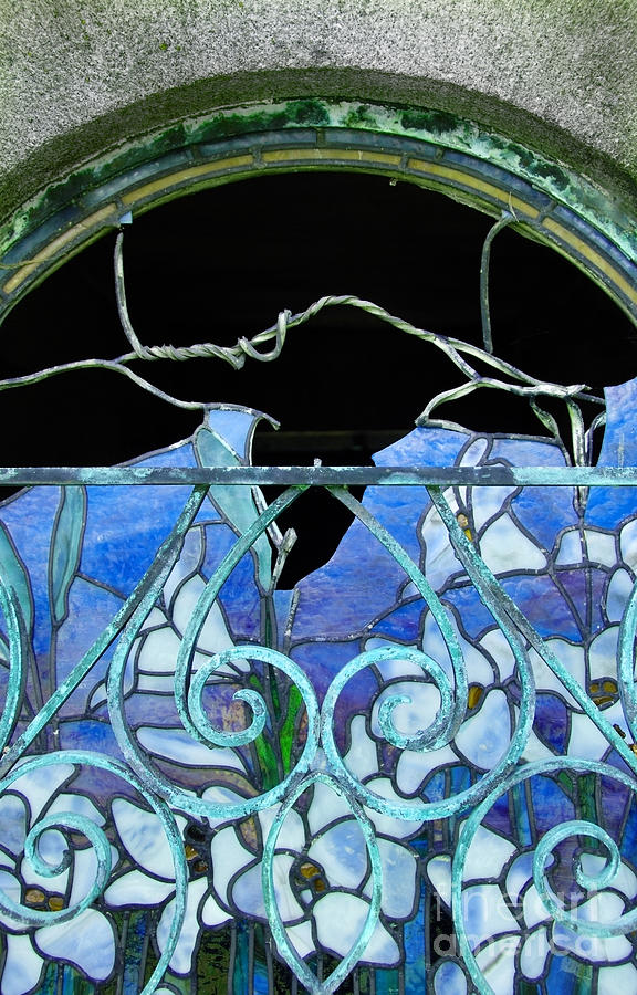 Vintage Photograph - Broken Stained Glass Window by Jill Battaglia