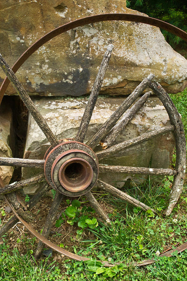 Broken Photograph - Broken Wagon Wheel by Douglas Barnett