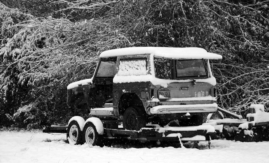 Truck Photograph - Bronco in the Snow by Lynn Davenport