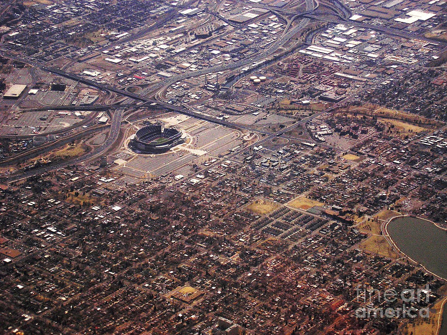 Broncos Stadium Aerial Photograph by Anthony Wilkening