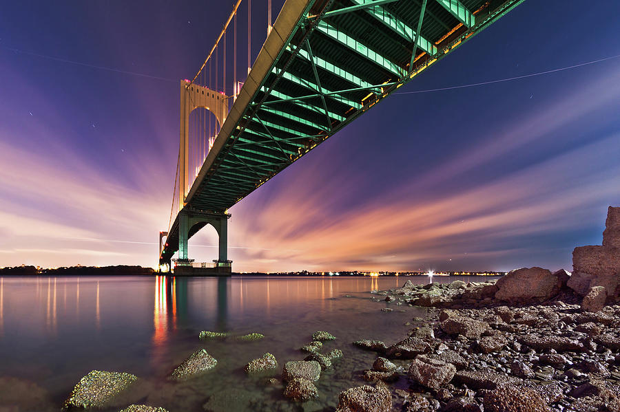 Bronx Whitestone Bridge At Dusk Photograph by Mihai Andritoiu, 2010