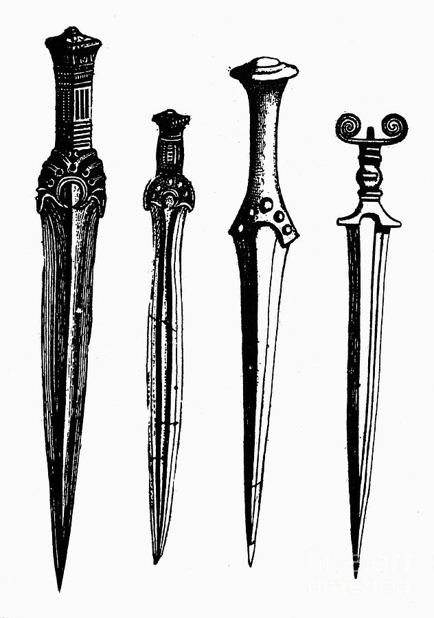 Ancient Photograph - Bronze Age Daggers by Granger