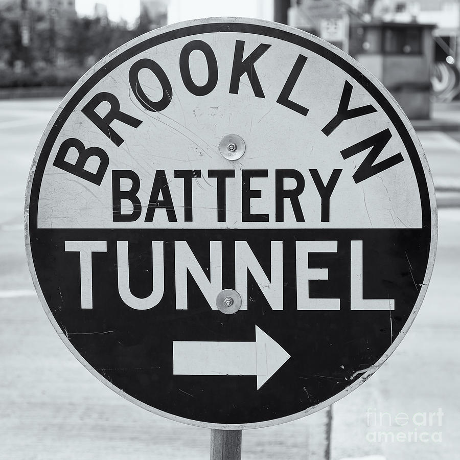 Brooklyn-Battery Tunnel Sign I Photograph by Clarence Holmes
