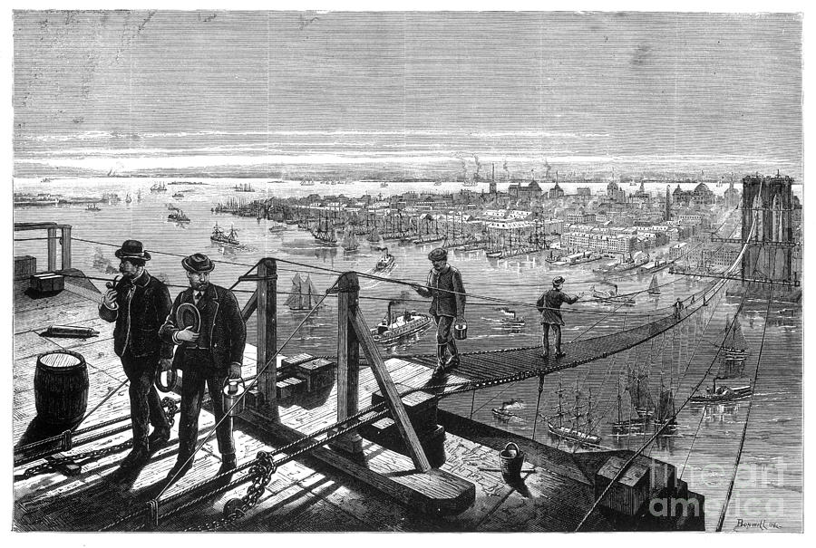 Brooklyn Bridge, 1877 Photograph by Granger