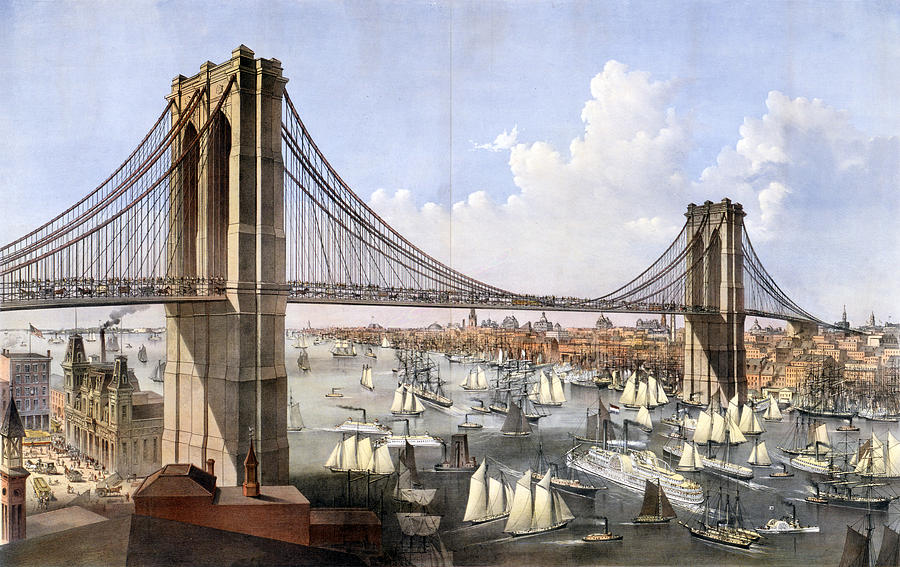 Brooklyn Bridge, The Great East River Photograph by Everett