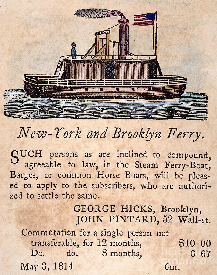 Brooklyn Ferry, 1814 Photograph by Granger
