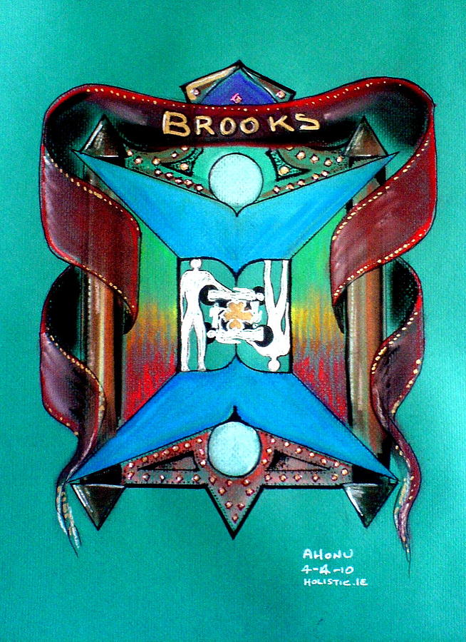 Brooks Family Crest Painting by AHONU Aingeal Rose