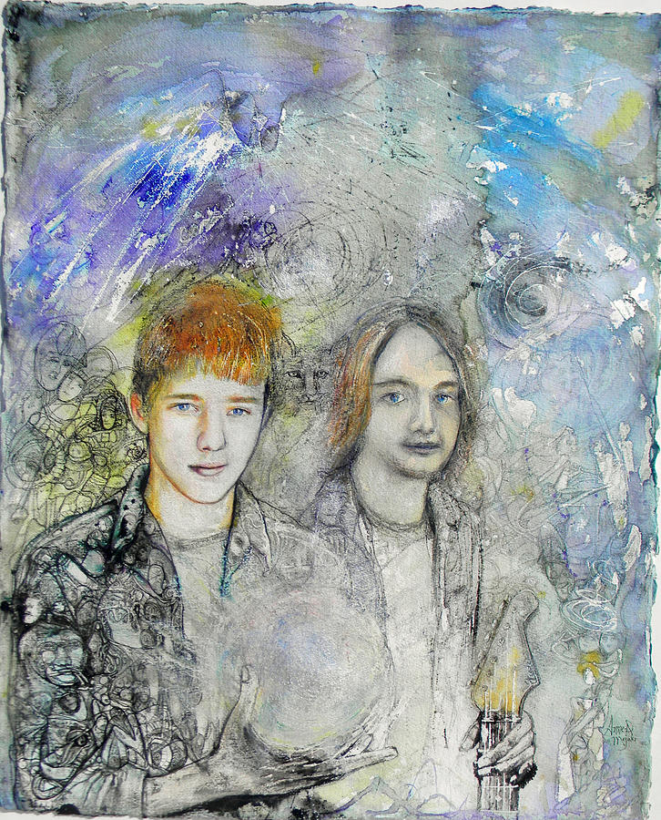 Brothers commission portrait Painting by Anne-D Mejaki - Art About You productions