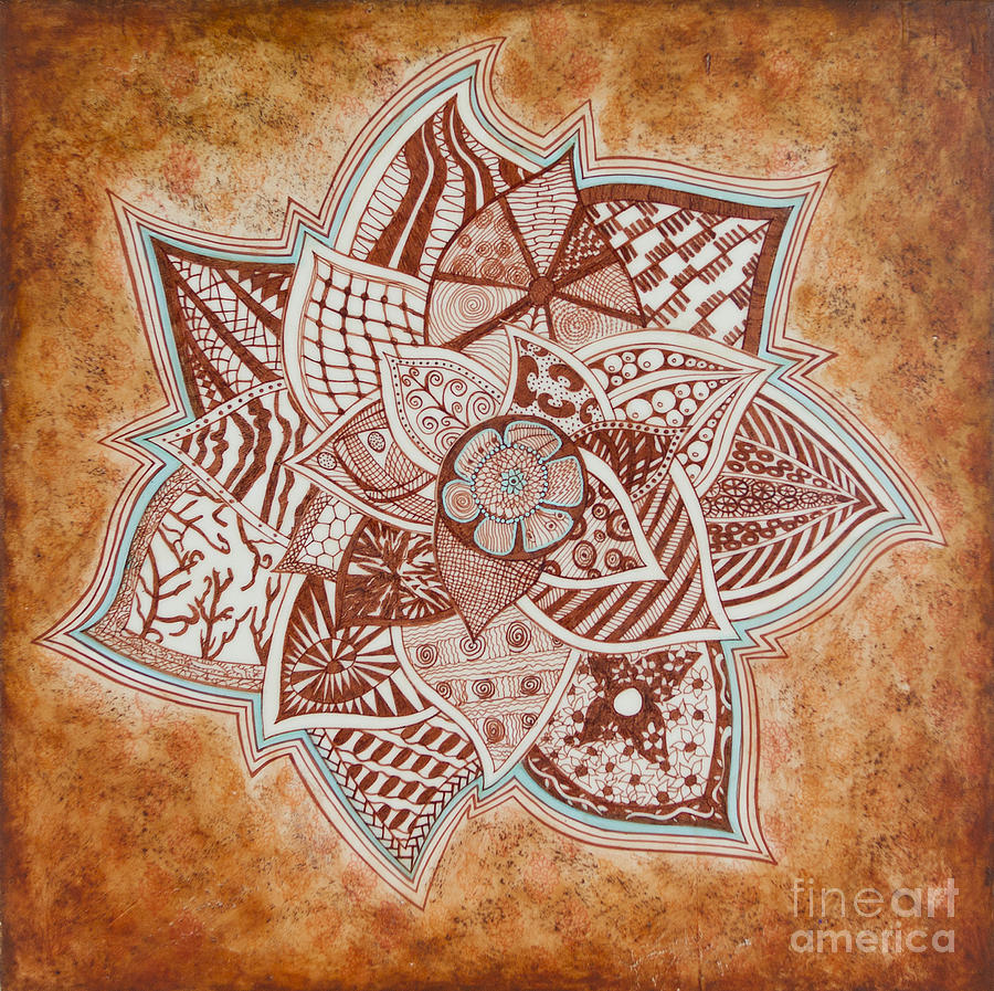 Brown Flower Mandala Painting by Home Study - Fine Art America