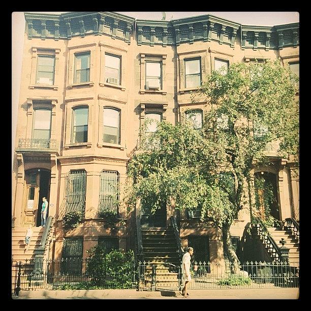 Brownstones Photograph - #brownstones #parkslope #brooklyn by Bonnie Natko