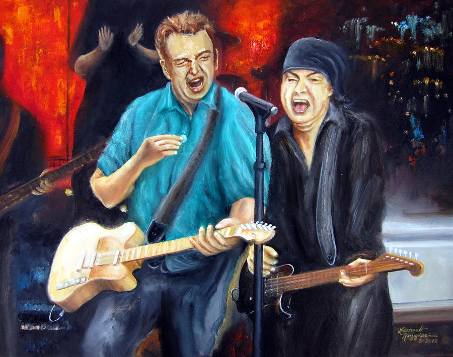 Bruce and Steven at the Apollo Painting by Leonardo Ruggieri