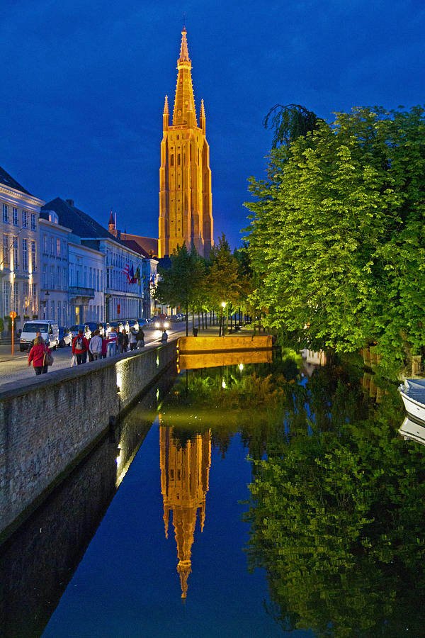 Brugge at night Photograph by David Freuthal