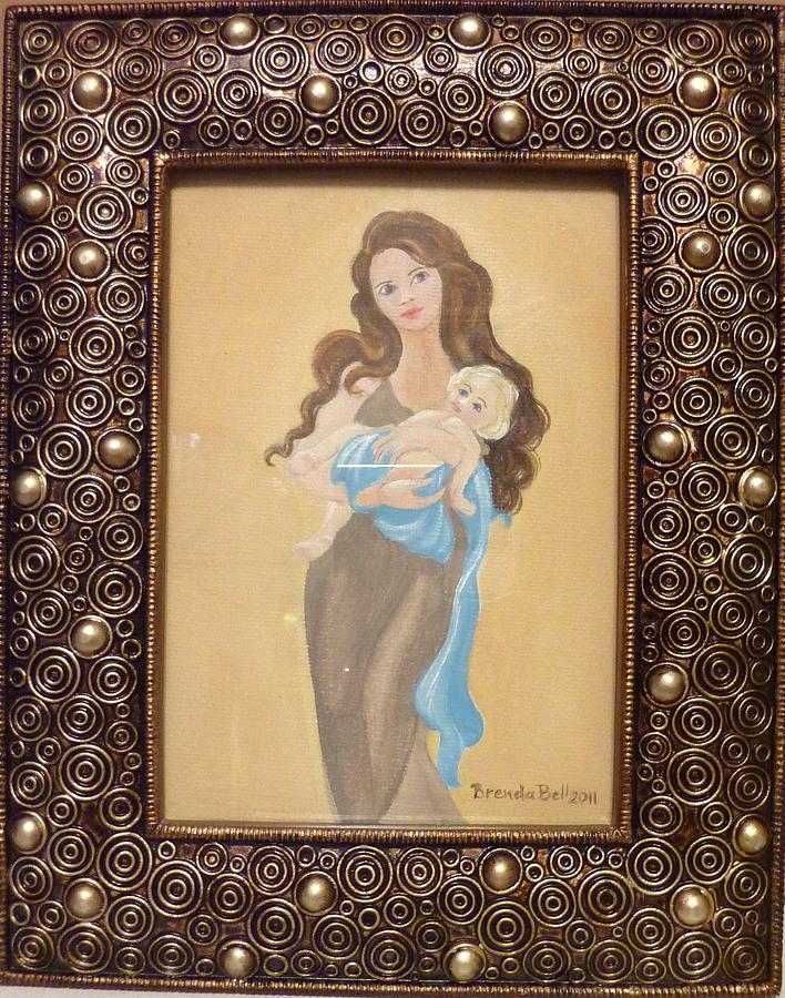 Madonna Painting - Brunette Madonna and Child by Brenda  Bell