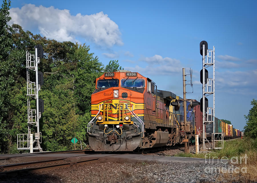 Train Photograph - BSNF Train Engine 2 by Pamela Baker