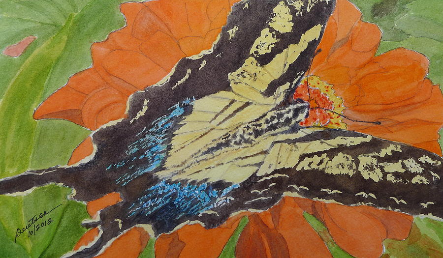 Bubbas Butterfly Painting by Joel Deutsch