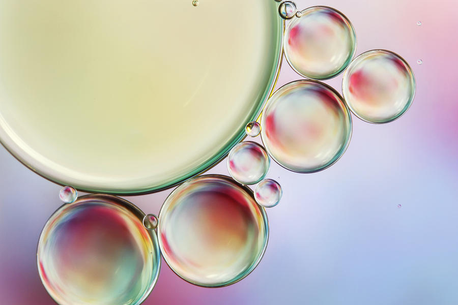 Bubble Abstract with a Hint of Pink Photograph by Sharon Johnstone