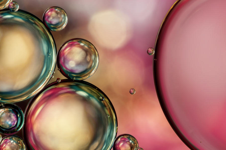 Bubble Abstract with Pink Sparkle Photograph by Sharon Johnstone