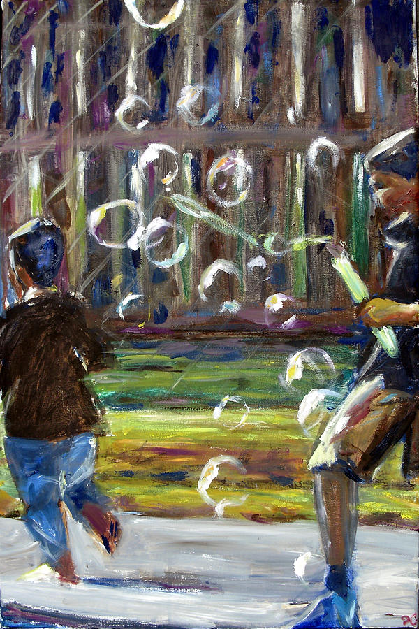 Bubble Boys Painting - Bubble Boys by Hannah Curran
