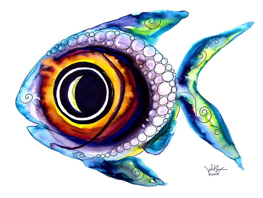 Bubble Fish One Painting by J Vincent Scarpace
