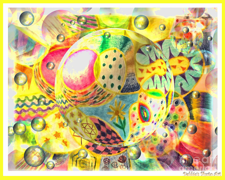 Bubble fun abstract II Mixed Media by Debbie Portwood