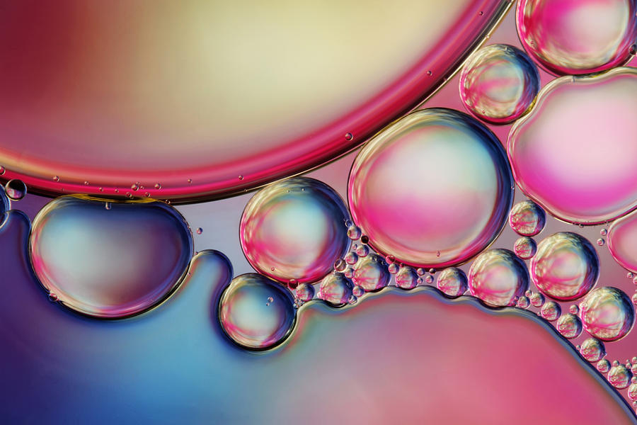 Oil Photograph - Bubble Pink by Sharon Johnstone