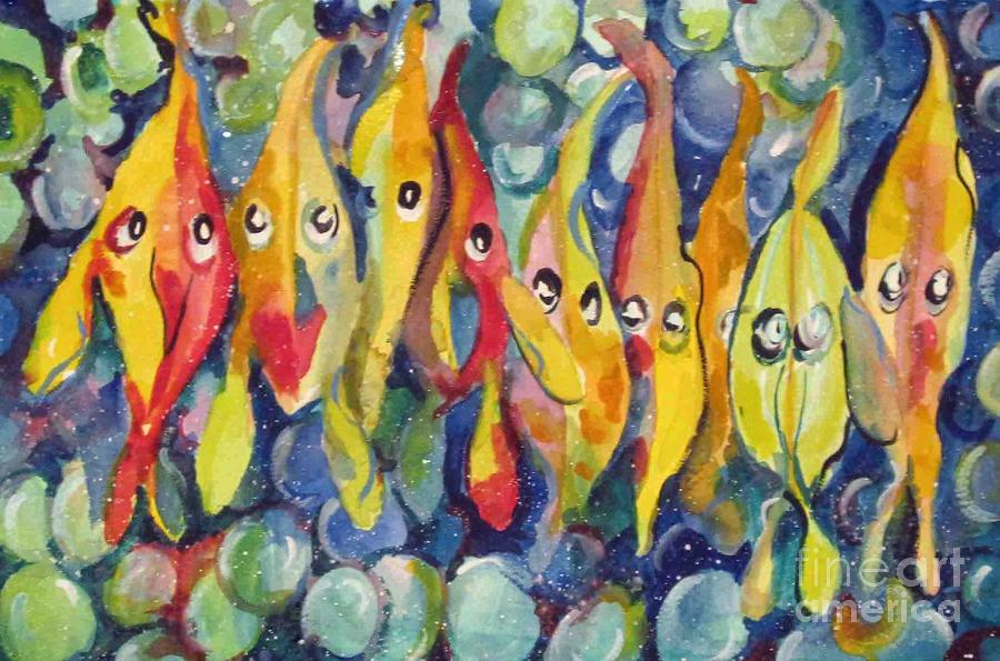 Bubble School Fish Painting by Delilah Smith - Fine Art America