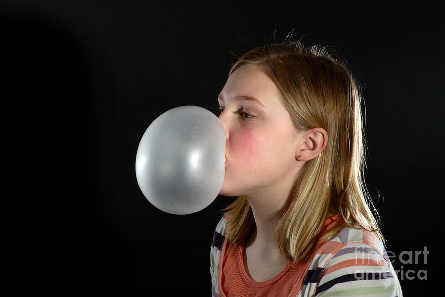 Gum Photograph - Bubblegum Bubble 3 Of 6 by Ted Kinsman