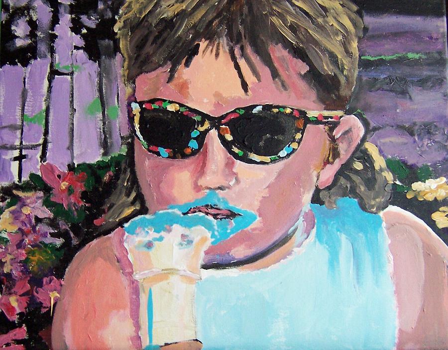 Ice Cream Painting - Bubblegum Ice Cream by Krista Ouellette