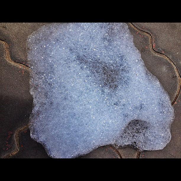 Fountain Photograph - #bubbles #foam #concrete #tile by Nichole Zellmer