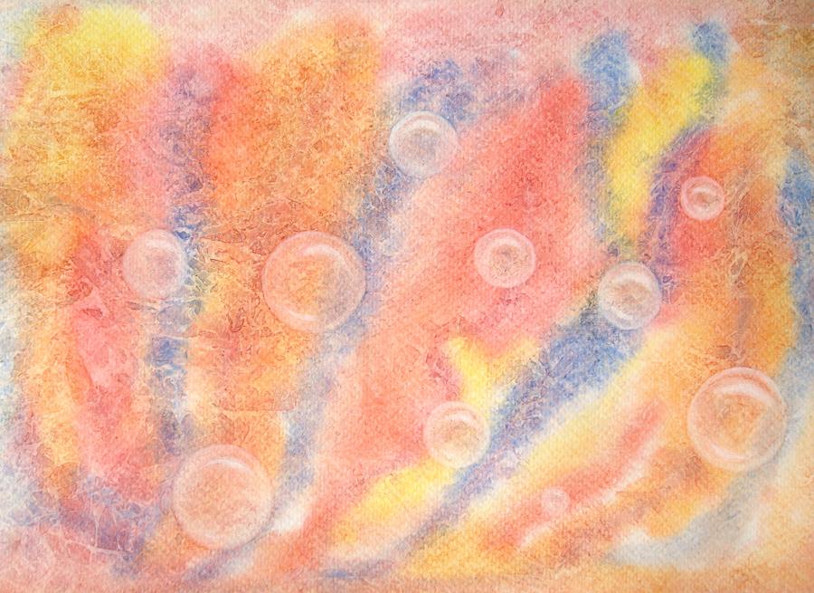 Bubbles original abstract watercolor Painting by Georgeta  Blanaru