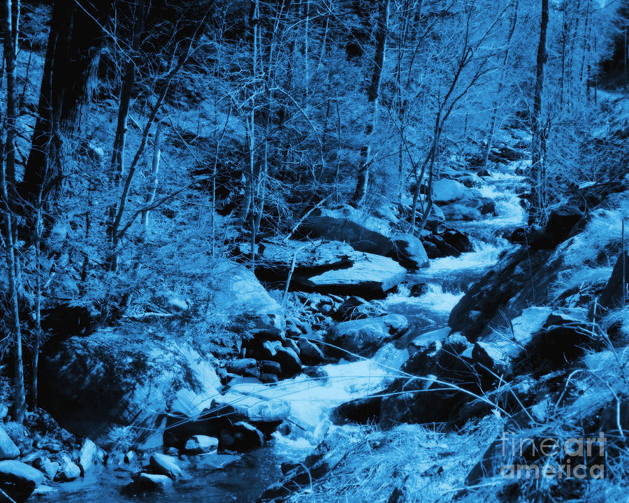 Bubbling Brook In Blue Abstract Photograph by Smilin Eyes Treasures