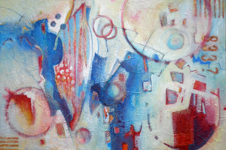 Bubbling Up - Abstract in Blues Painting by Susanne Clark