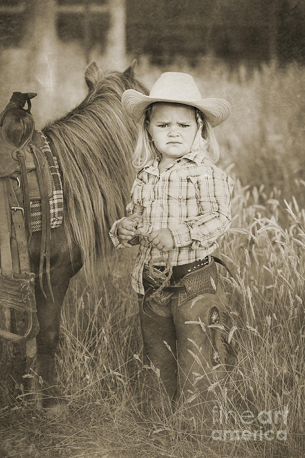 Buckaroo Cowgirl and Horse Digital Art by Cindy Singleton