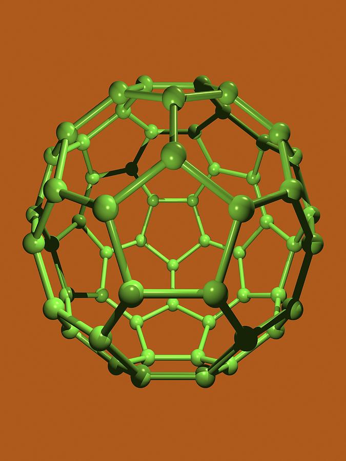 Football Photograph - Buckminsterfullerene Molecule by Dr Tim Evans