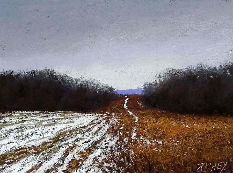 Pastel Pastel - Bucks County Snow Tracks by Bob Richey