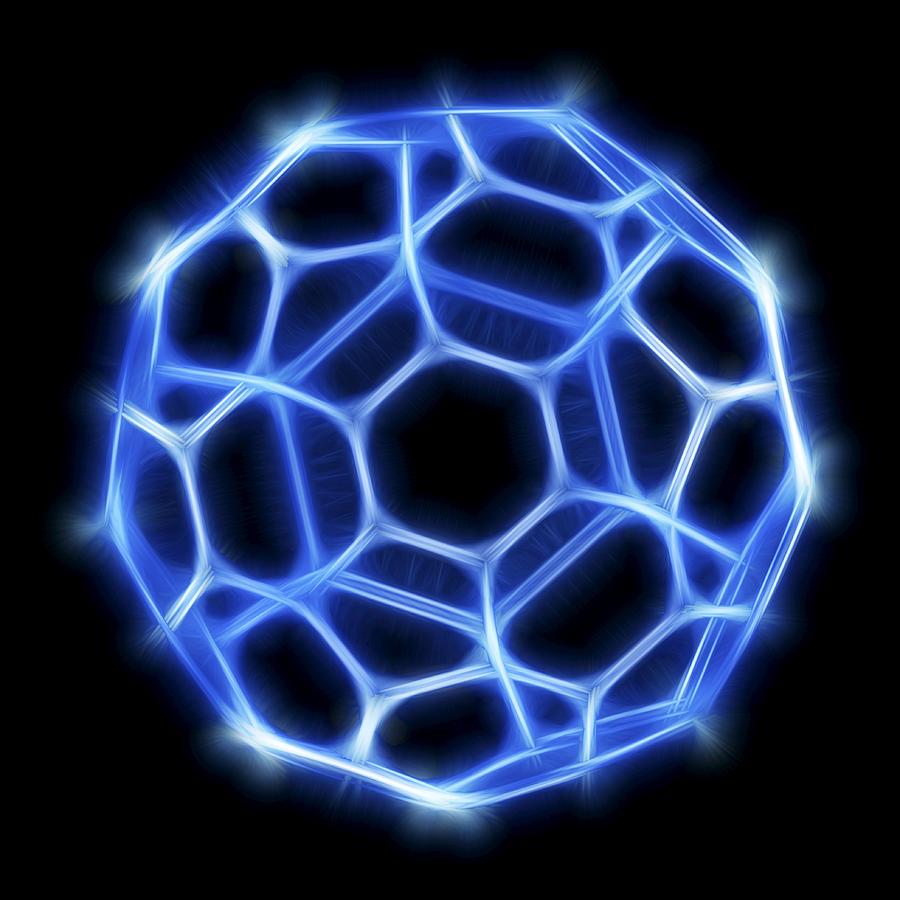 Buckyball, Buckminsterfullerene Molecule Digital Art by Pasieka