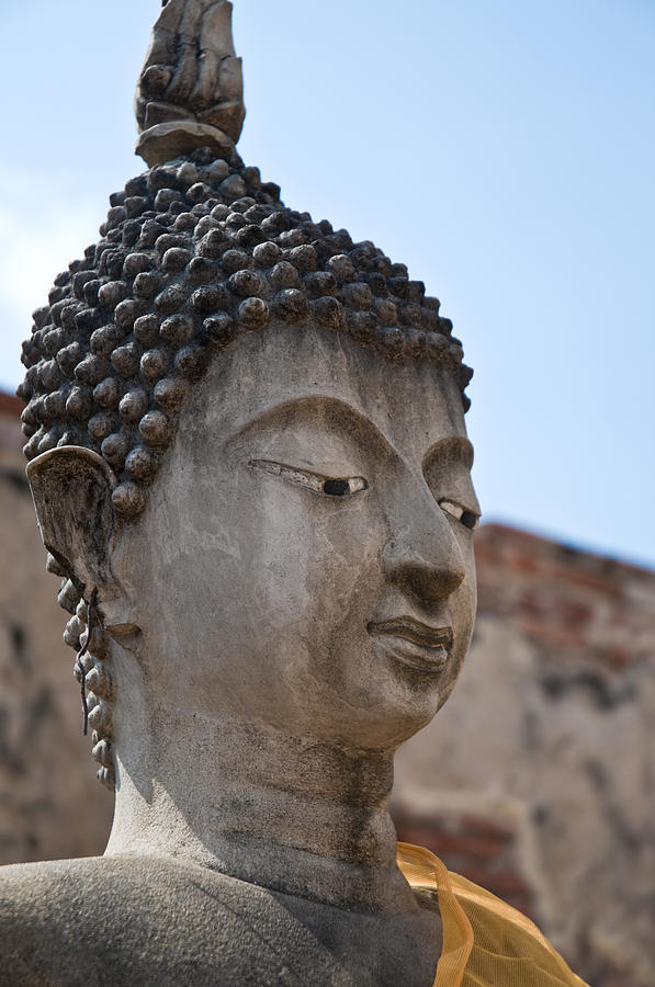 Buddha head Wat Wattanaram Ayutthaya Thailand Photograph by U Schade
