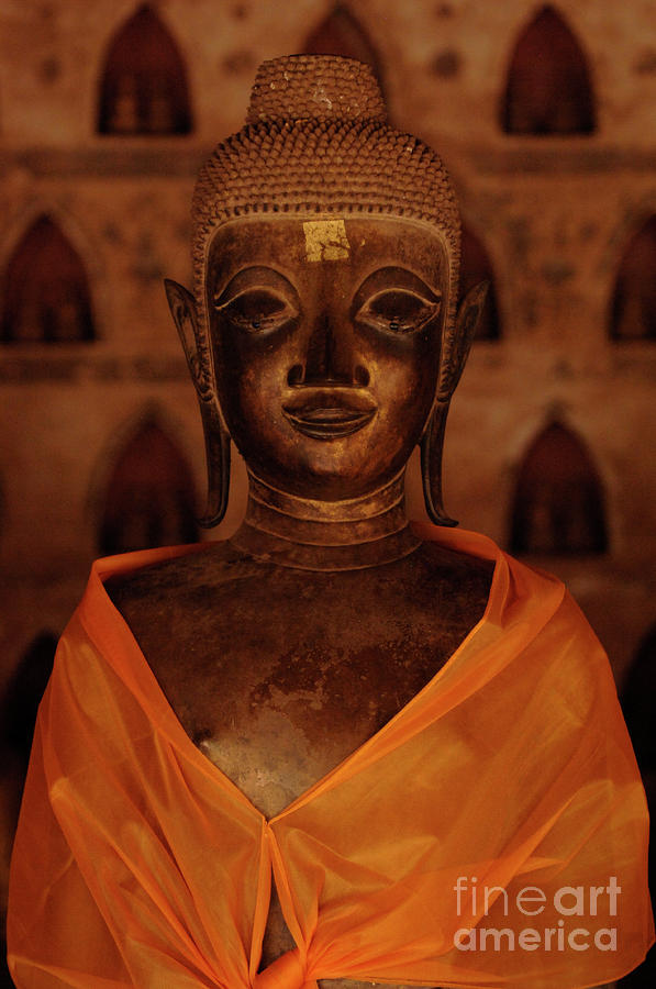 Buddha In Orange Photograph by Bob Christopher