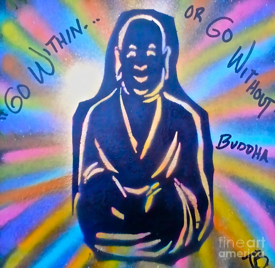 Graffiti Painting - Buddha by Tony B Conscious