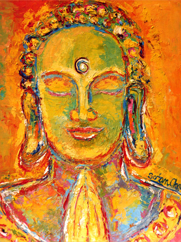 Buddhist Art- Face Of Serenity by Sofan Chan