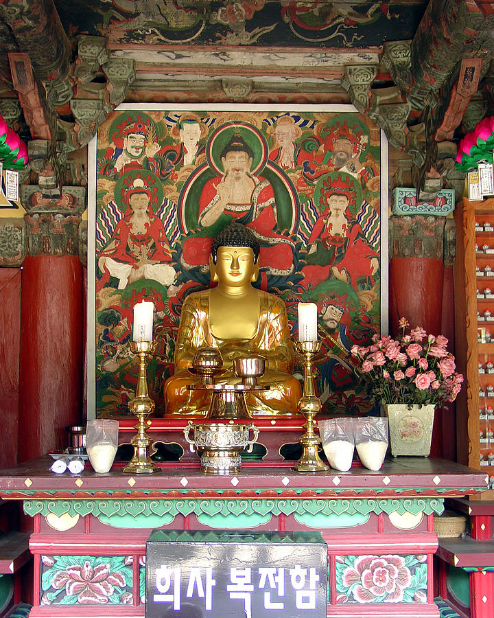 Buddhist Temple Altar Photograph by Jon William Lopez