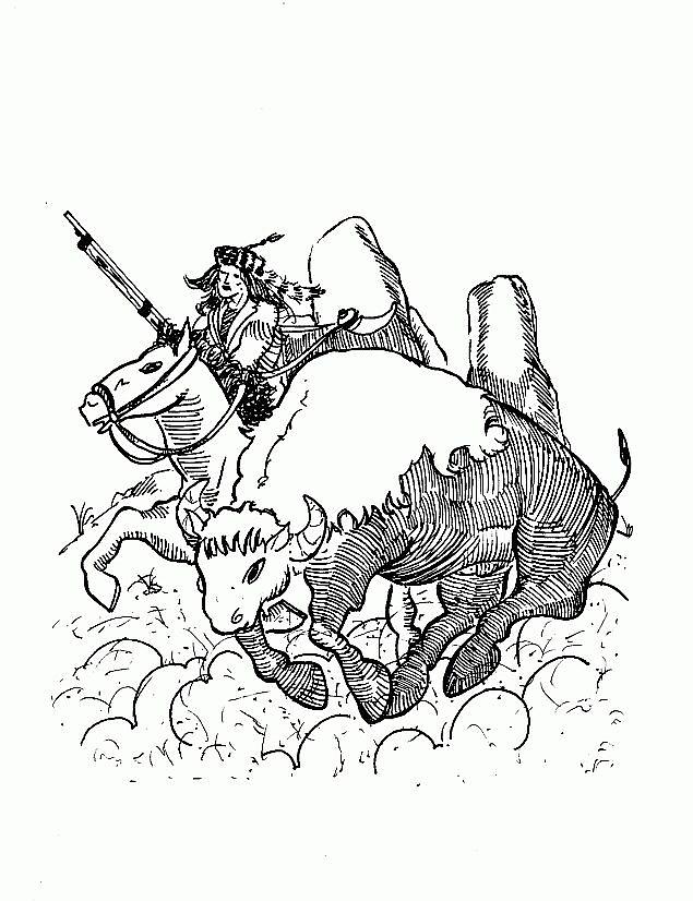 Buffalo Drawing - Buffalo Chaser by Kenny Moran