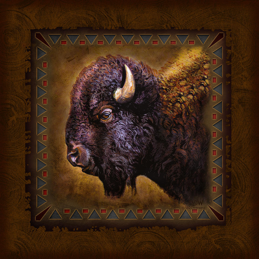 Buffalo Lodge Painting by JQ Licensing